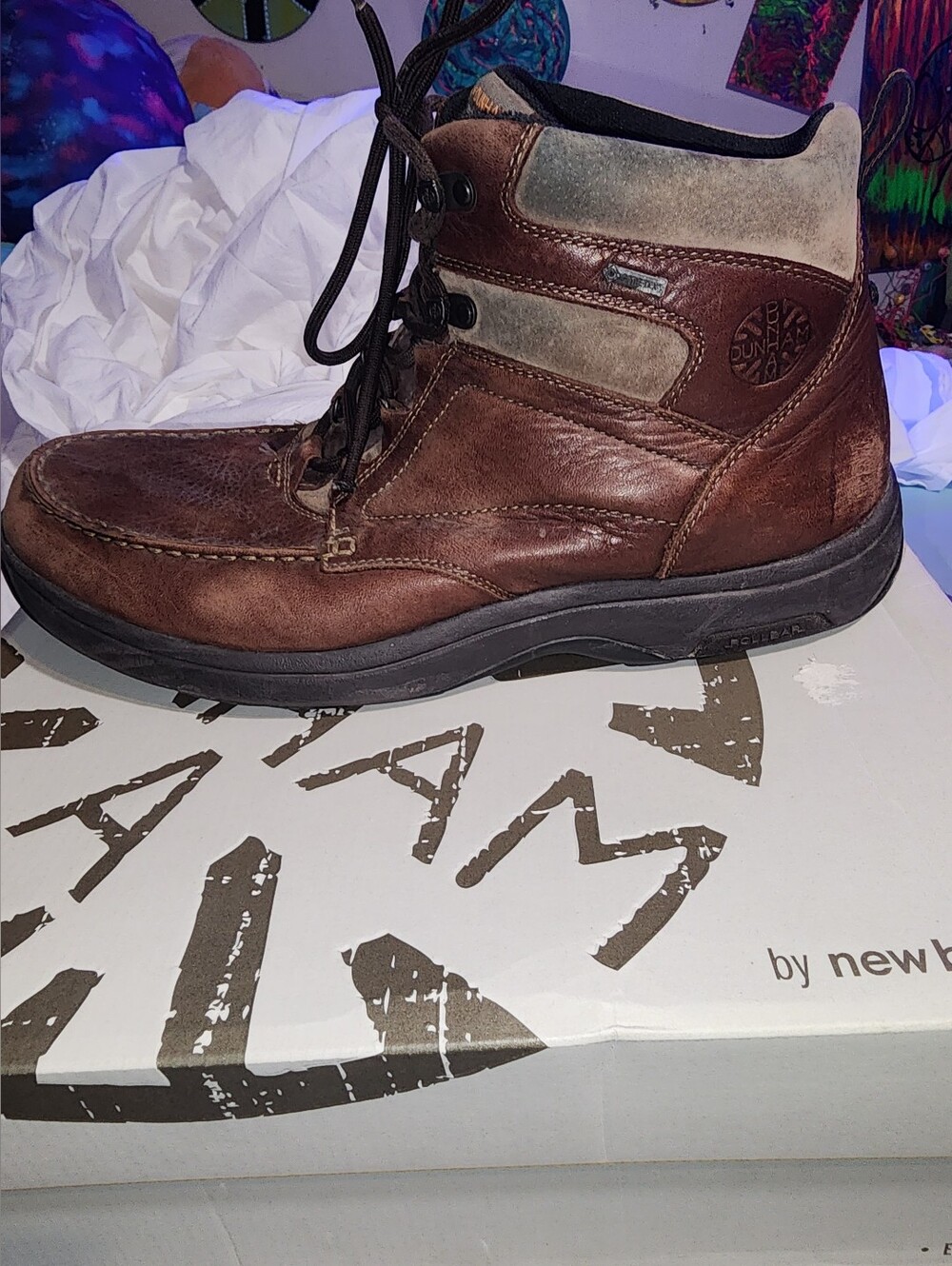 Dunham Brown Leather Lace-Up Work Boot Size 15D(wide) Waterproof